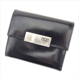 Salvatore Ferragamo Wallet Purse Ganchini Black Woman Authentic Used D2012